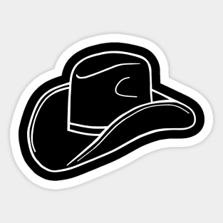 Cowboy Hat Minimal White Western Art Sticker